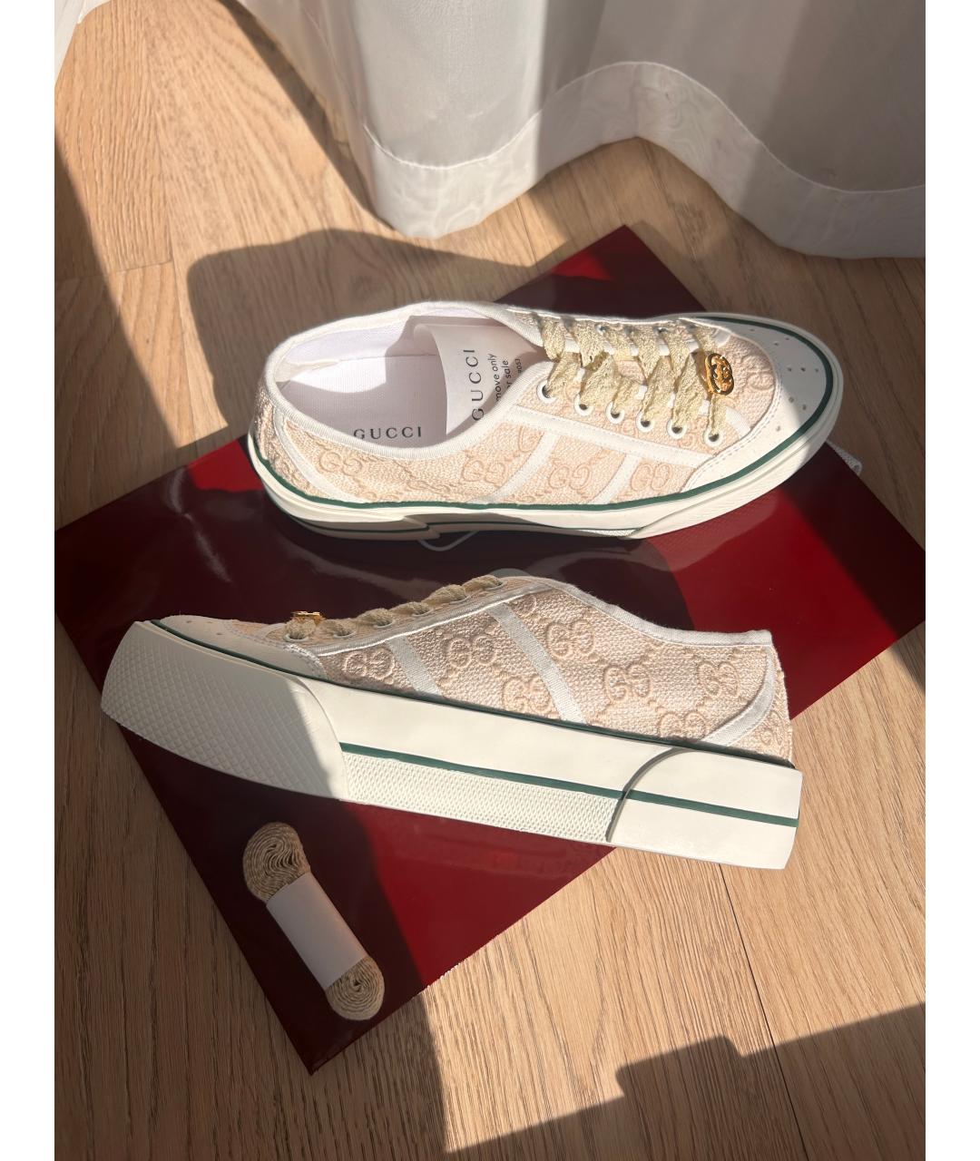 GUCCI Бежевые текстильные кроссовки, фото 2