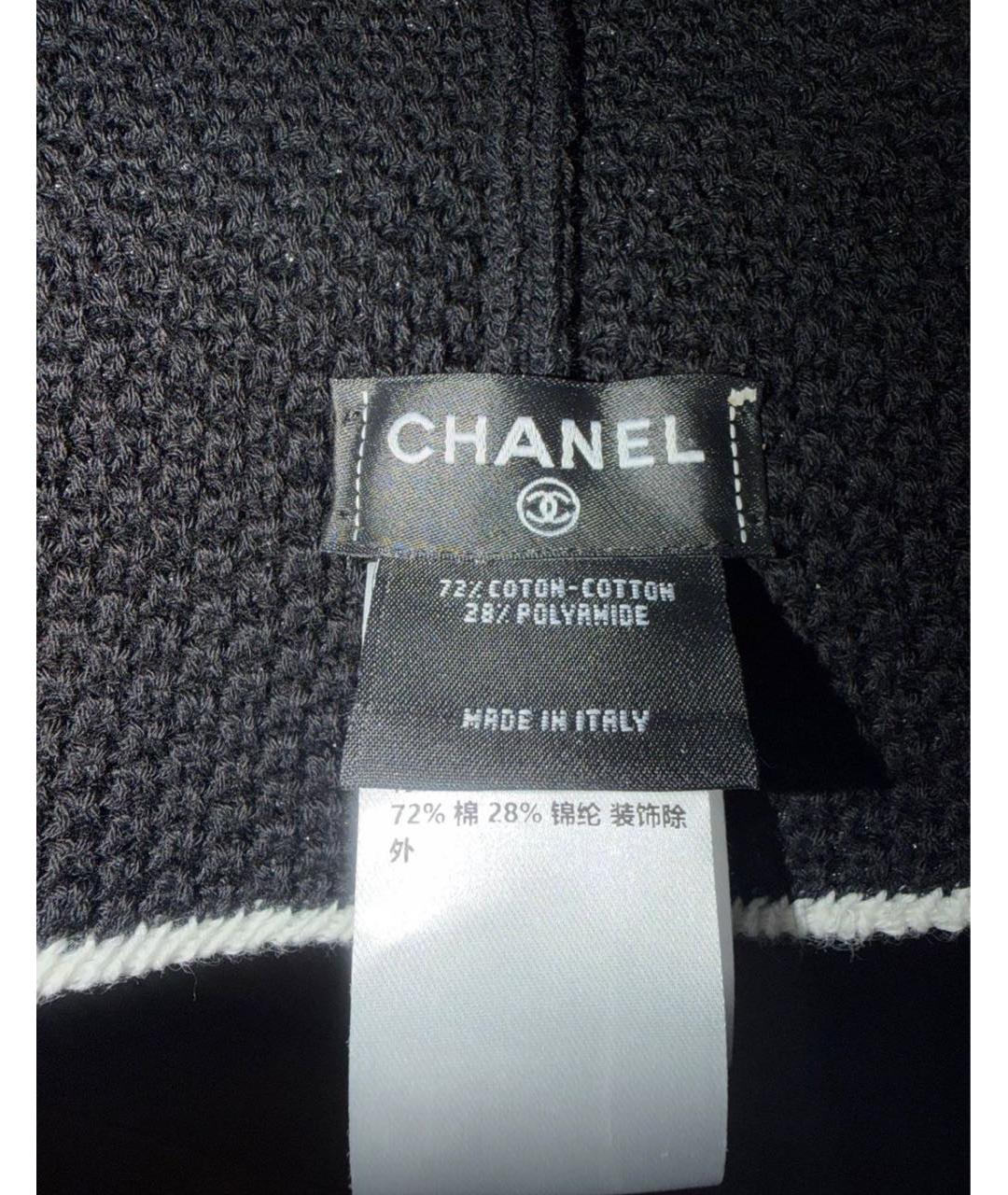 CHANEL Черная хлопковая панама, фото 3