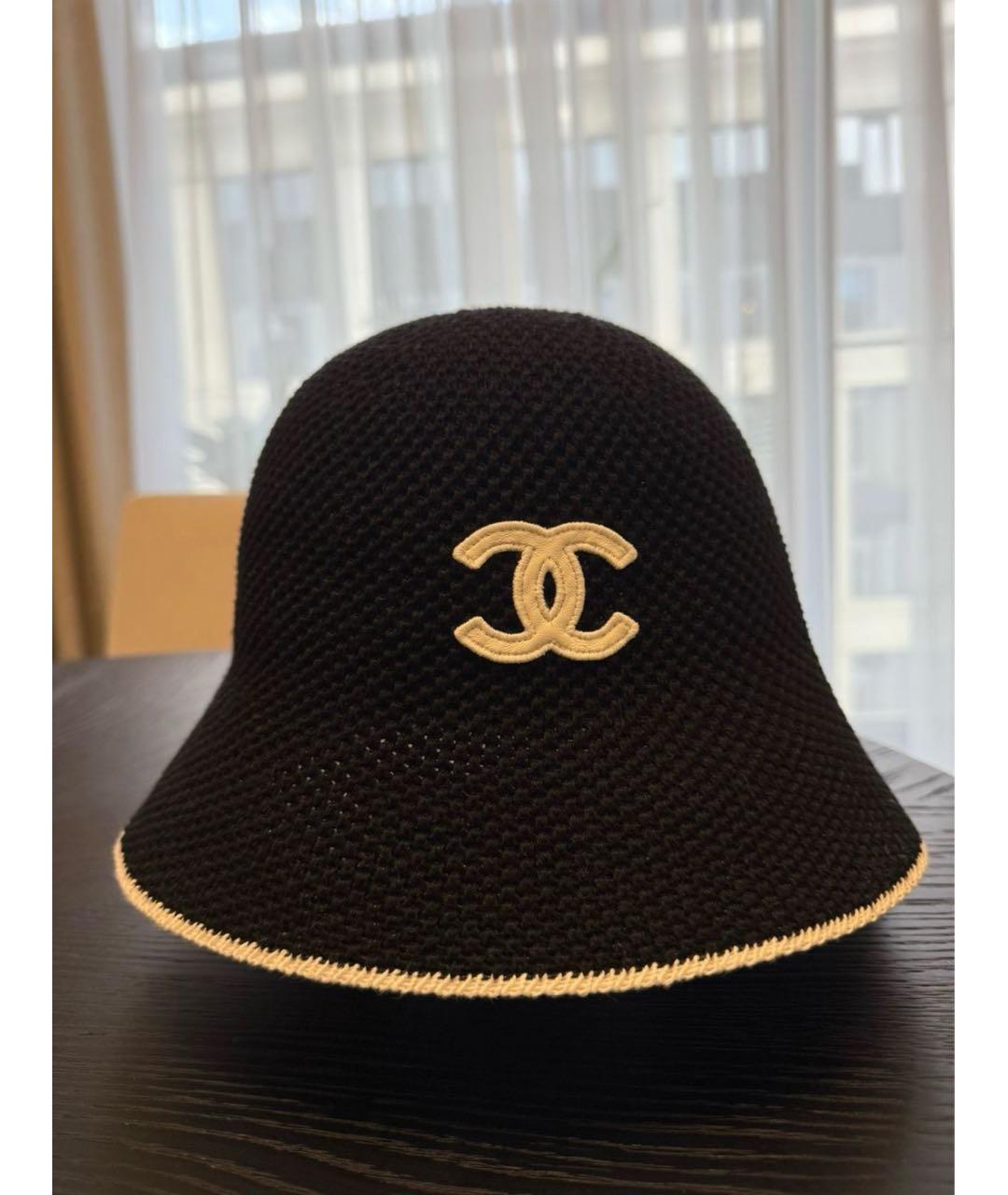 CHANEL Черная хлопковая панама, фото 2