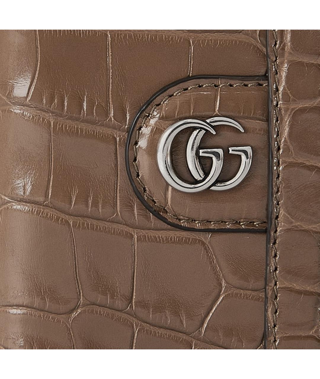 GUCCI Коричневый кожаный кардхолдер, фото 5