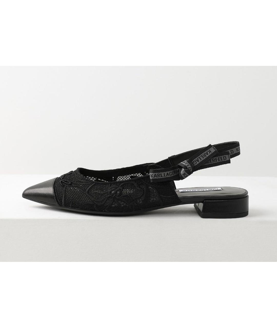 KARL LAGERFELD Черные текстильные мюли, фото 6
