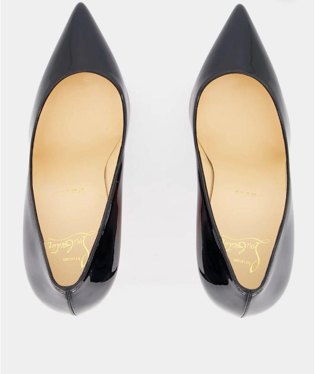 CHRISTIAN LOUBOUTIN Черные кожаные туфли, фото 3