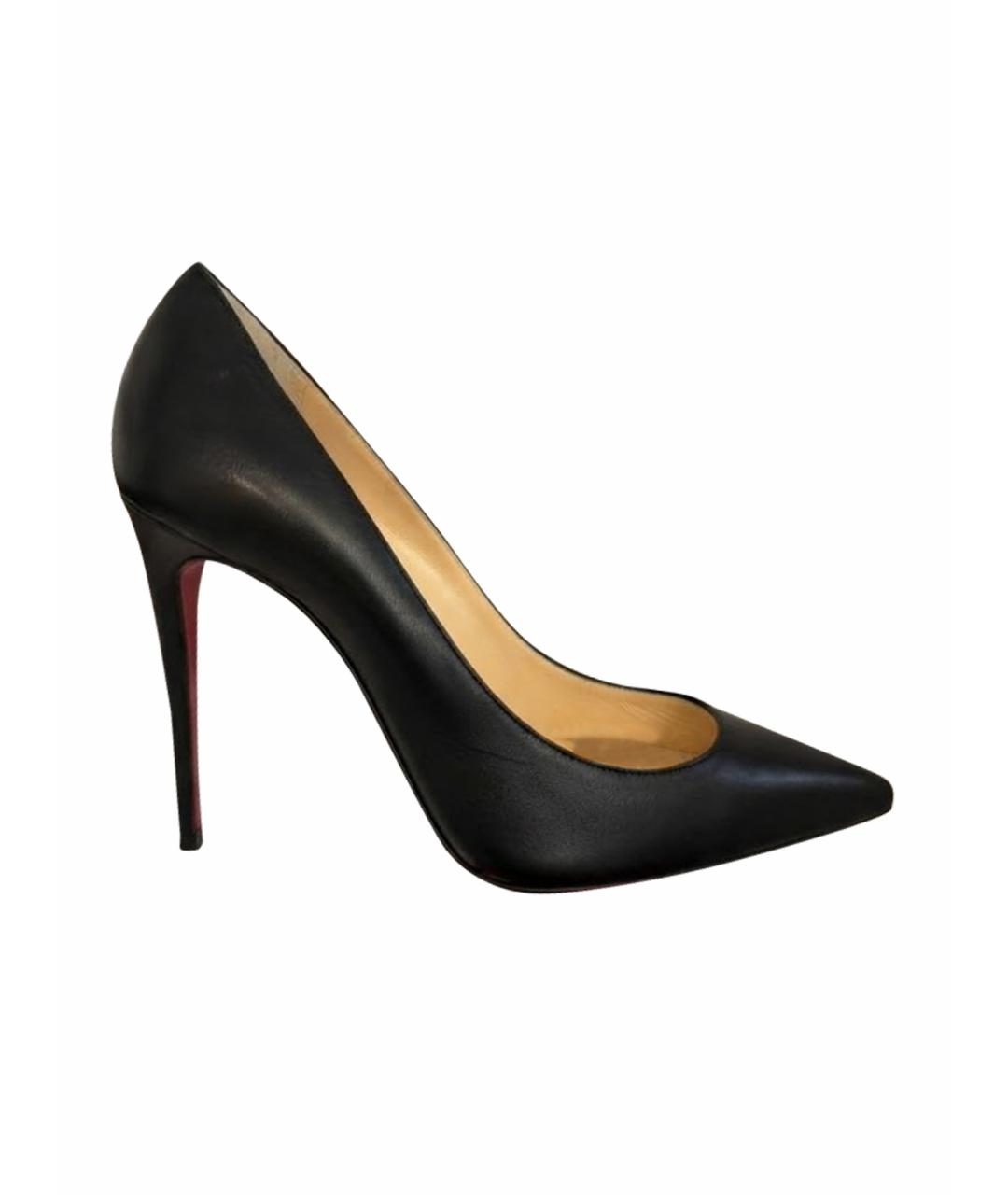 CHRISTIAN LOUBOUTIN Черные кожаные туфли, фото 1
