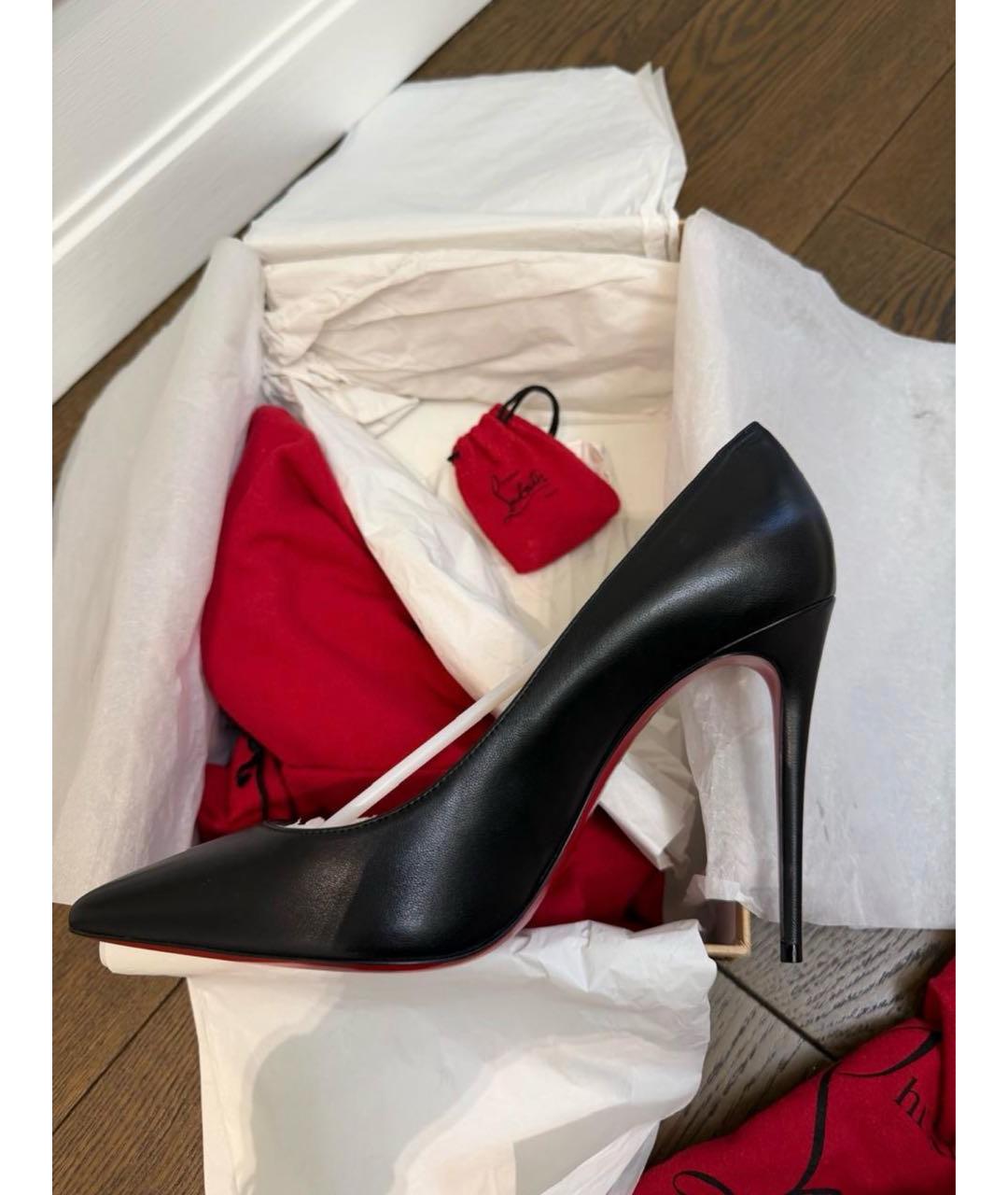 CHRISTIAN LOUBOUTIN Черные кожаные туфли, фото 5