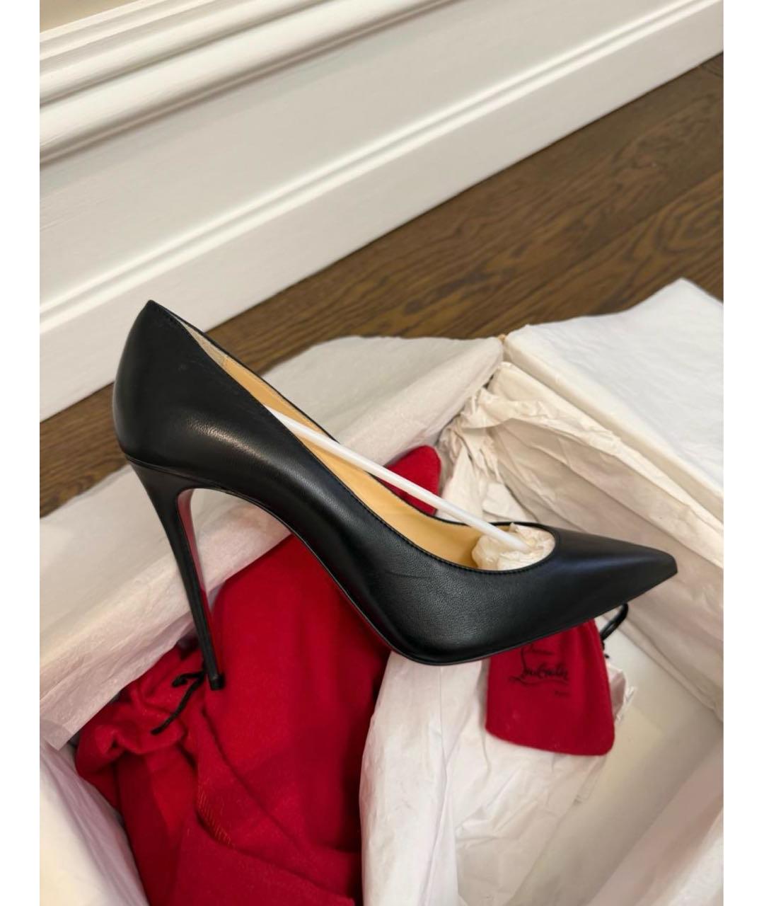 CHRISTIAN LOUBOUTIN Черные кожаные туфли, фото 6