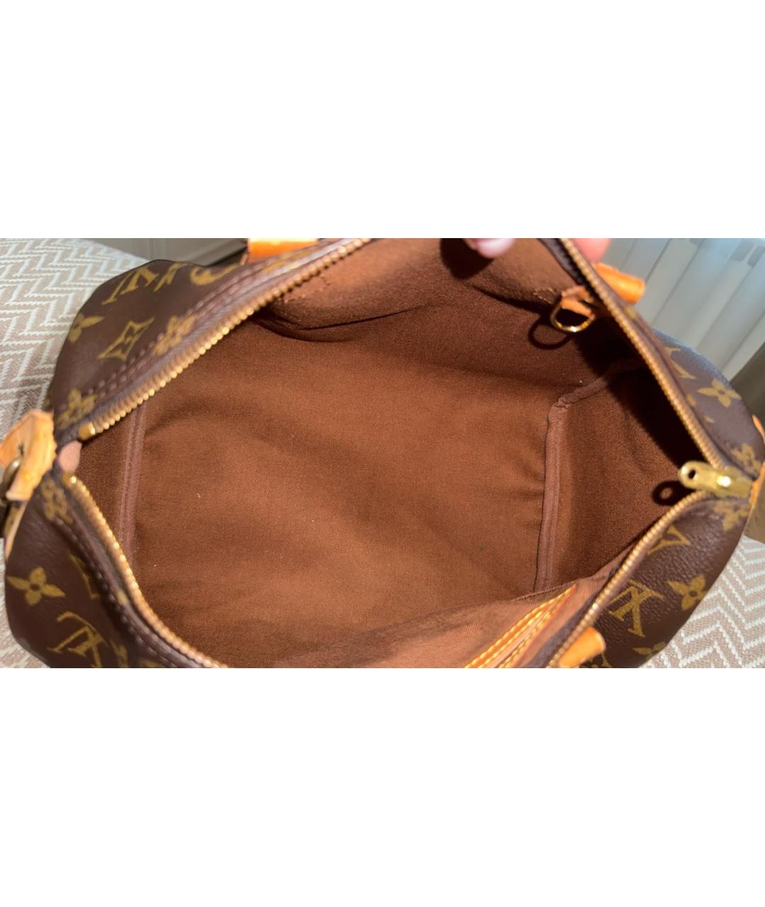 LOUIS VUITTON Коричневая канва сумка с короткими ручками, фото 5