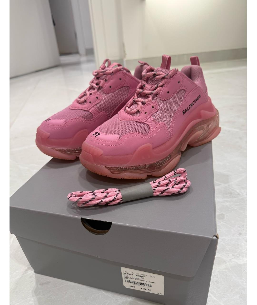 BALENCIAGA Розовые текстильные кроссовки, фото 6