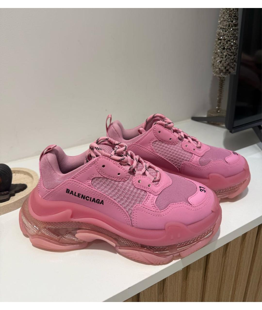 BALENCIAGA Розовые текстильные кроссовки, фото 7