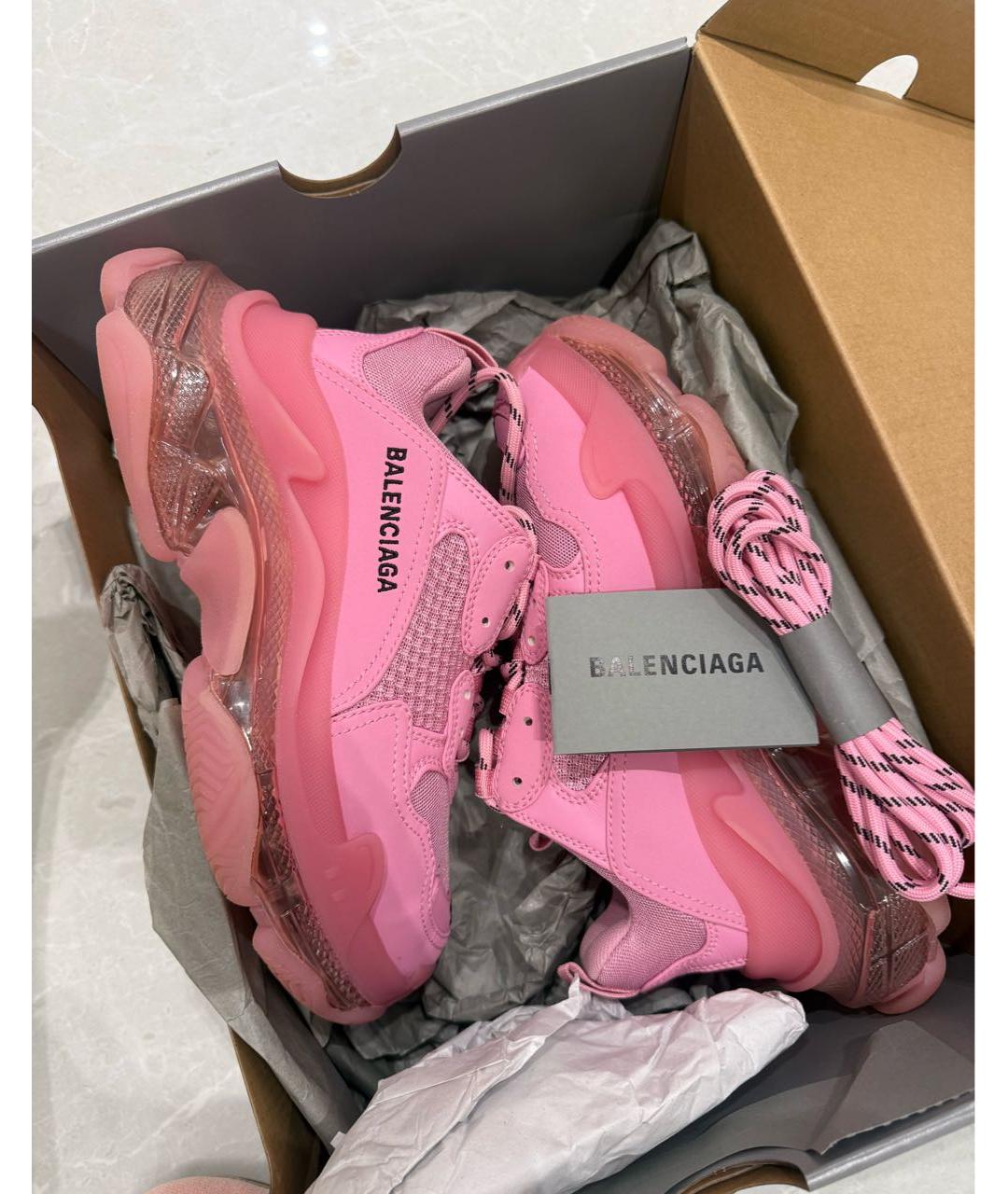 BALENCIAGA Розовые текстильные кроссовки, фото 2