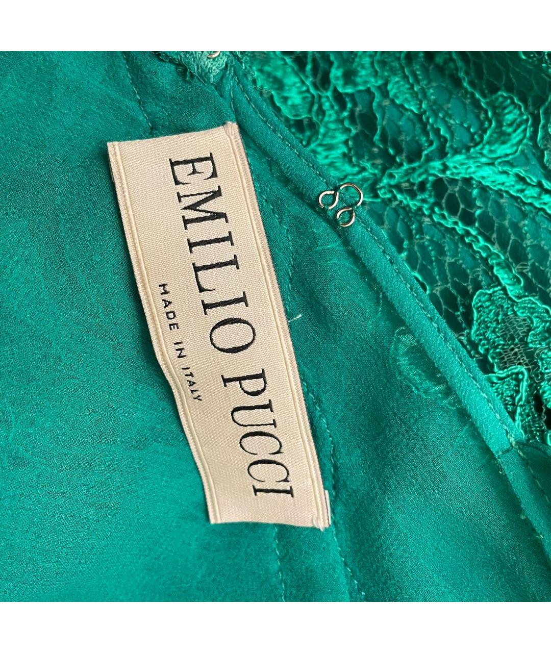 EMILIO PUCCI Зеленое шелковое вечернее платье, фото 6