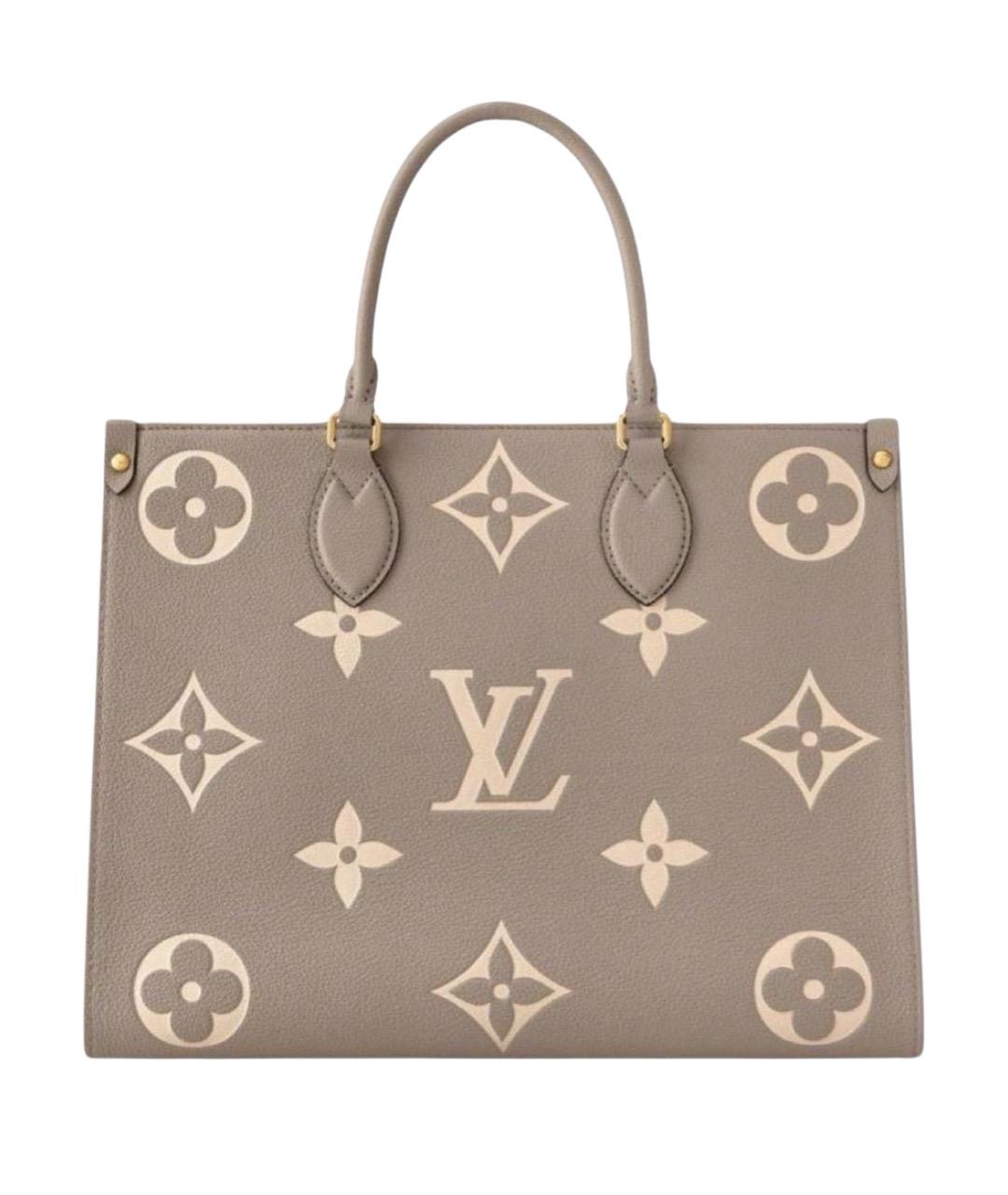 LOUIS VUITTON Бежевая кожаная сумка тоут, фото 1