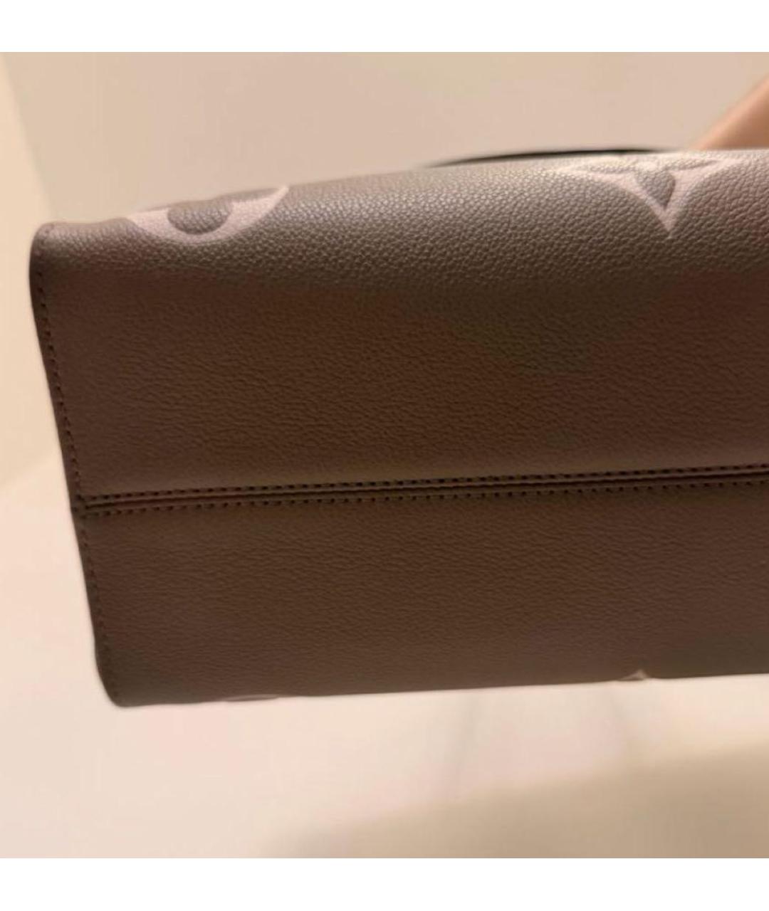 LOUIS VUITTON Бежевая кожаная сумка тоут, фото 8
