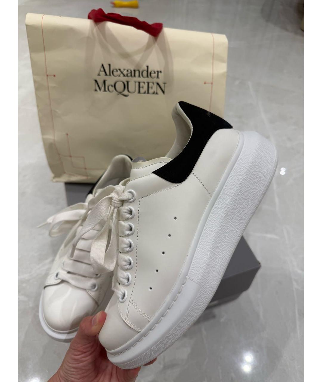 ALEXANDER MCQUEEN Белые кожаные кеды, фото 5