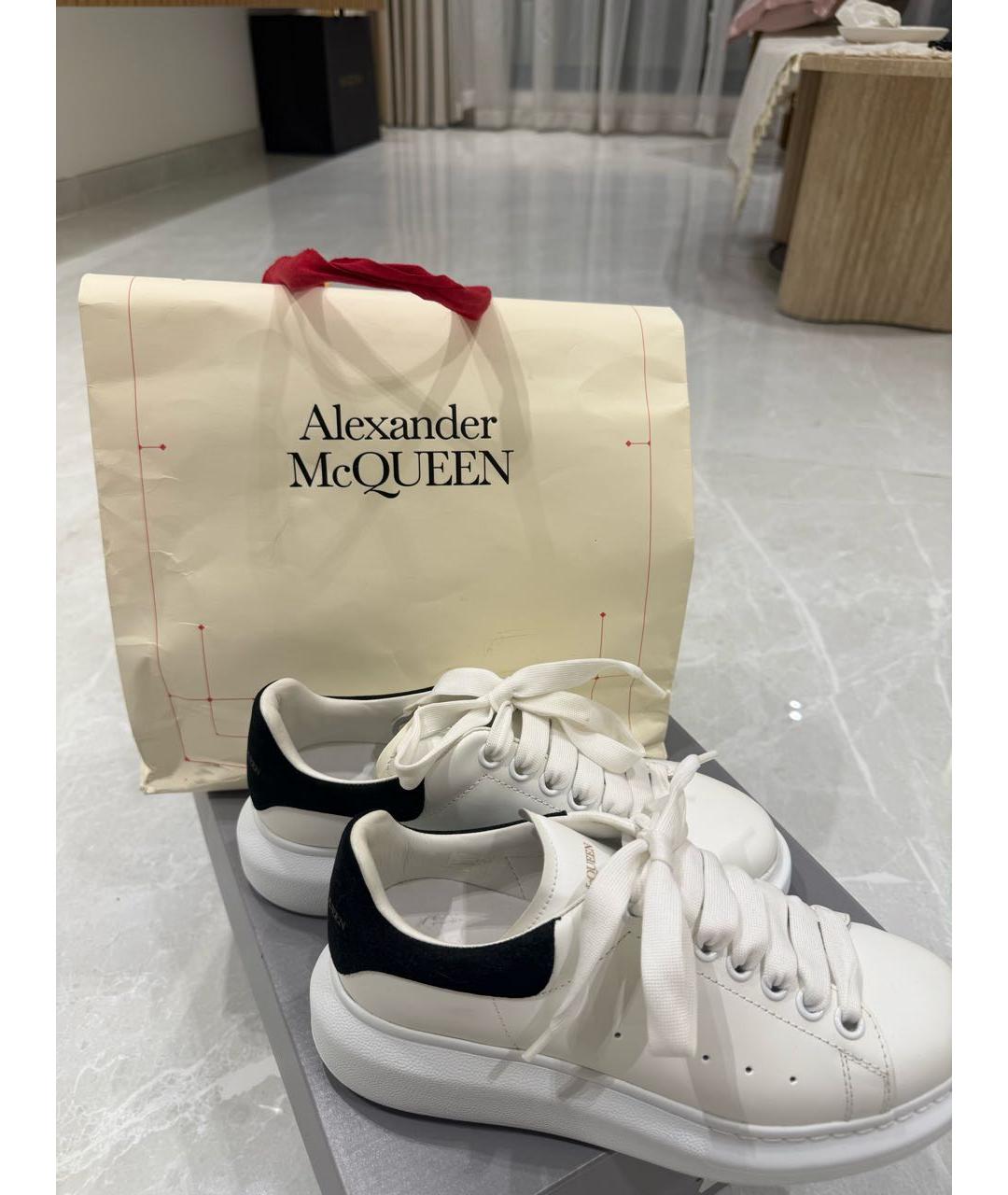 ALEXANDER MCQUEEN Белые кожаные кеды, фото 6