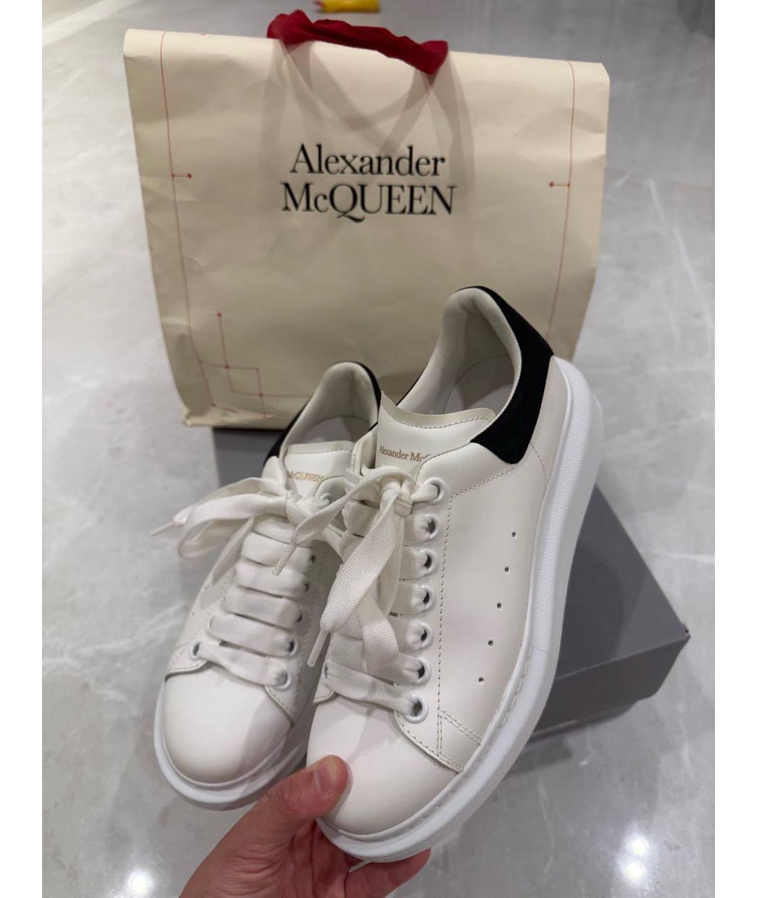 ALEXANDER MCQUEEN Белые кожаные кеды, фото 2
