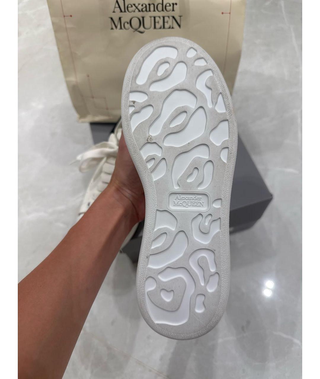 ALEXANDER MCQUEEN Белые кожаные кеды, фото 4