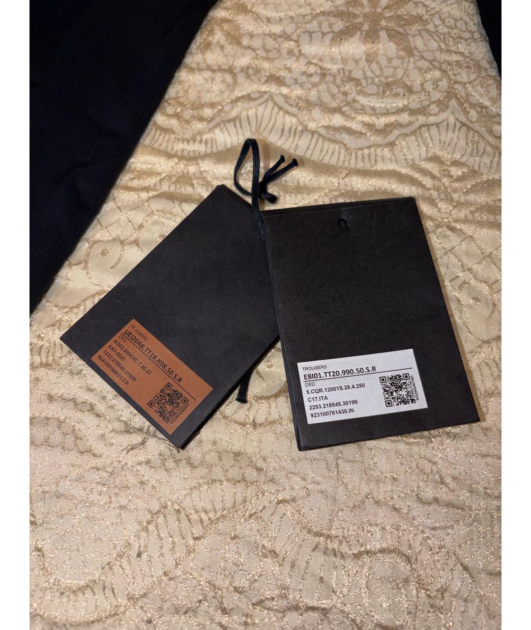 ZEGNA Черные шерстяные повседневные брюки, фото 3