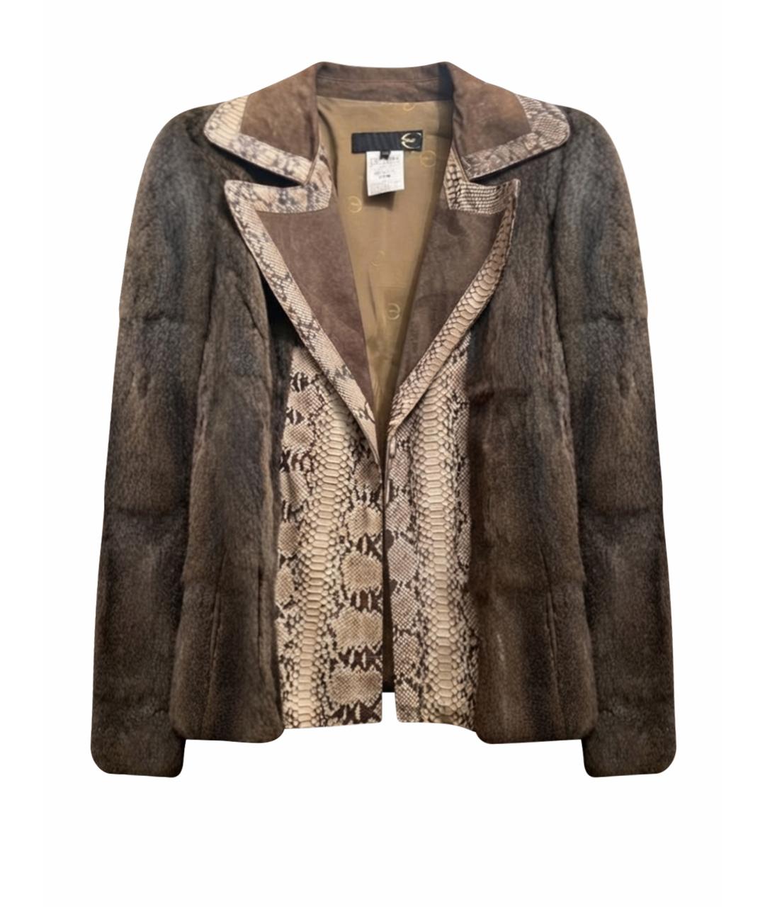 JUST CAVALLI Коричневая меховая куртка, фото 1