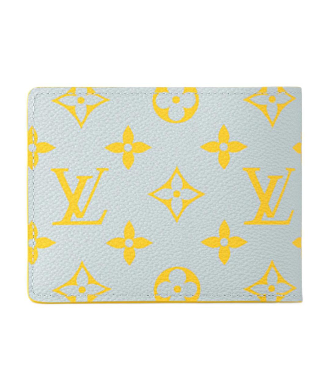 LOUIS VUITTON Голубой кожаный кошелек, фото 3