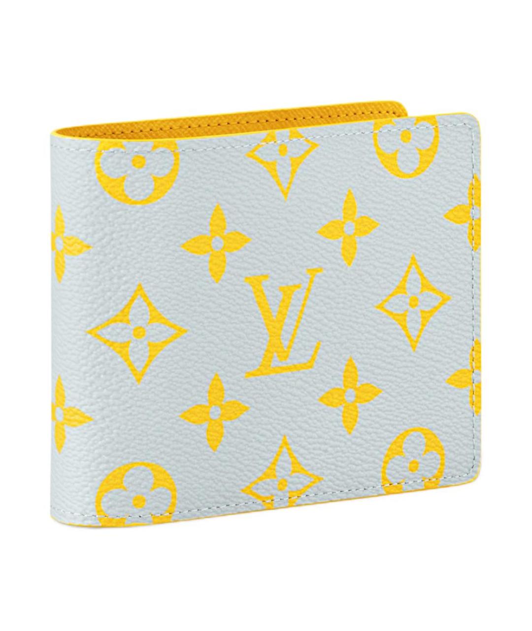 LOUIS VUITTON Голубой кожаный кошелек, фото 2