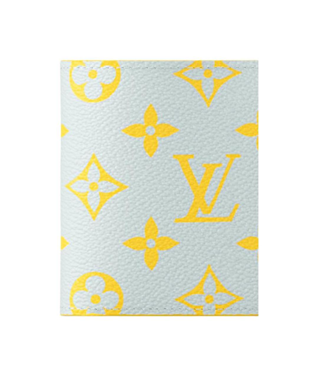 LOUIS VUITTON Голубой кожаный кошелек, фото 5