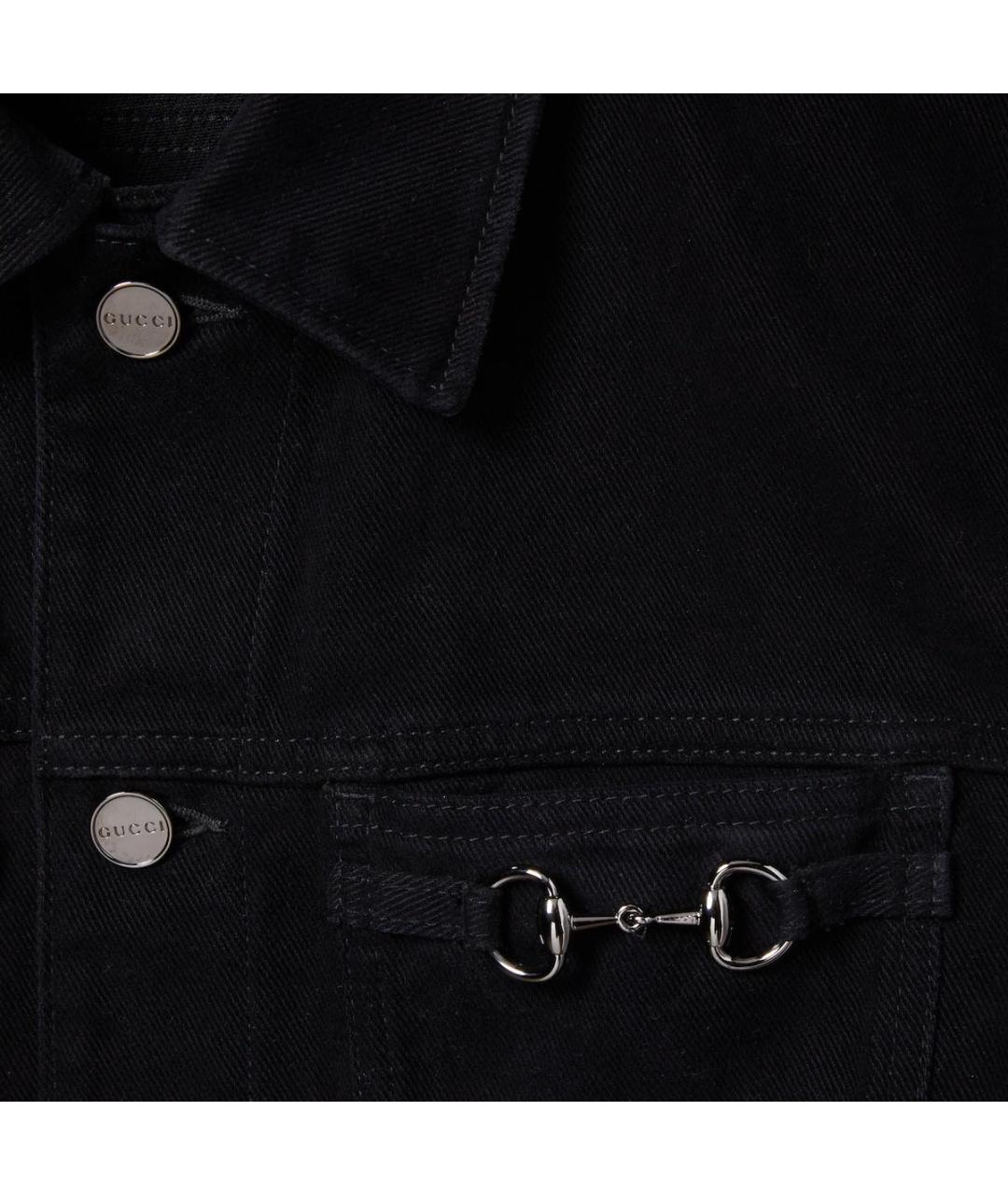 GUCCI Черная деним куртка, фото 3