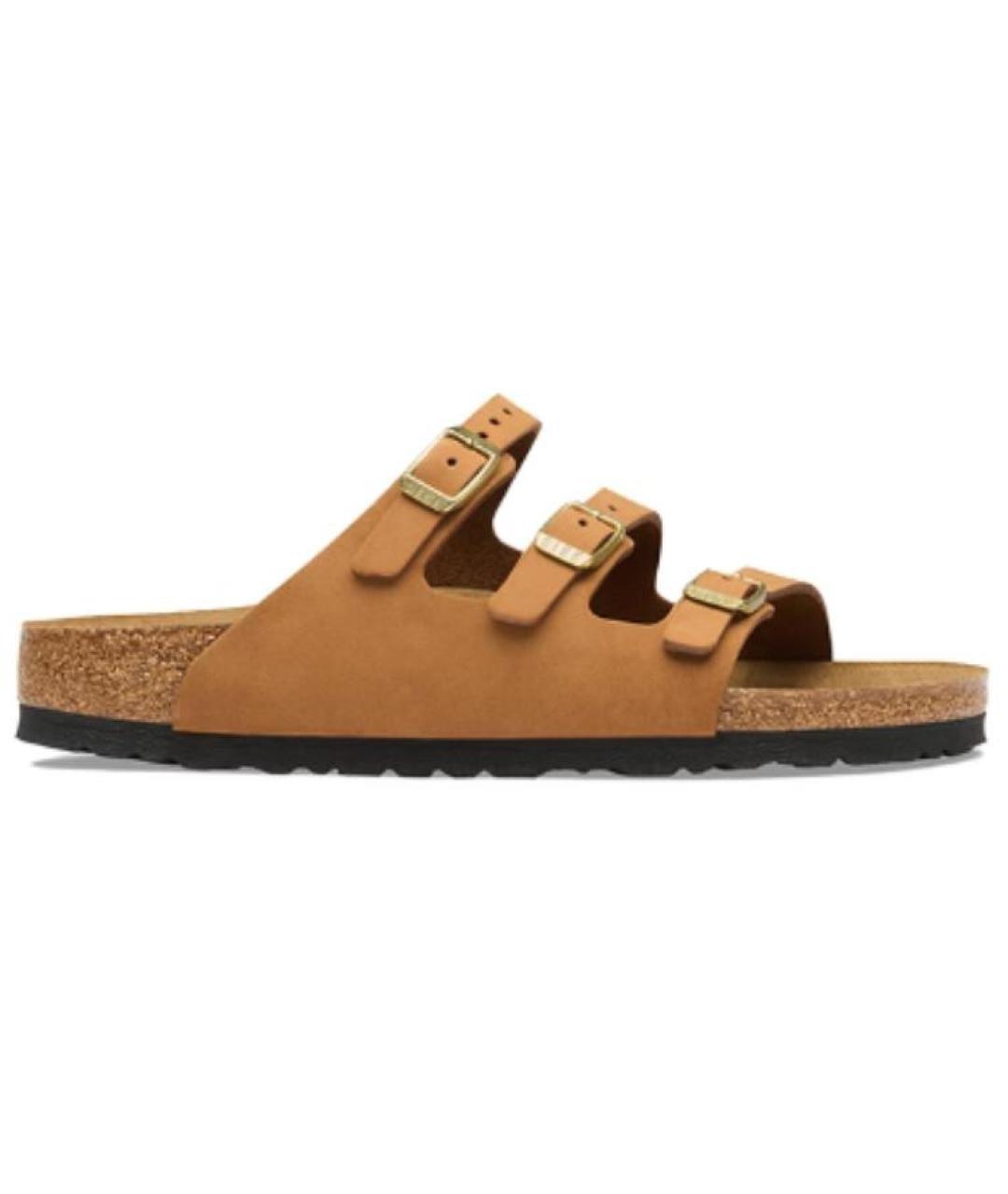 BIRKENSTOCK Коричневые замшевые сандалии, фото 1