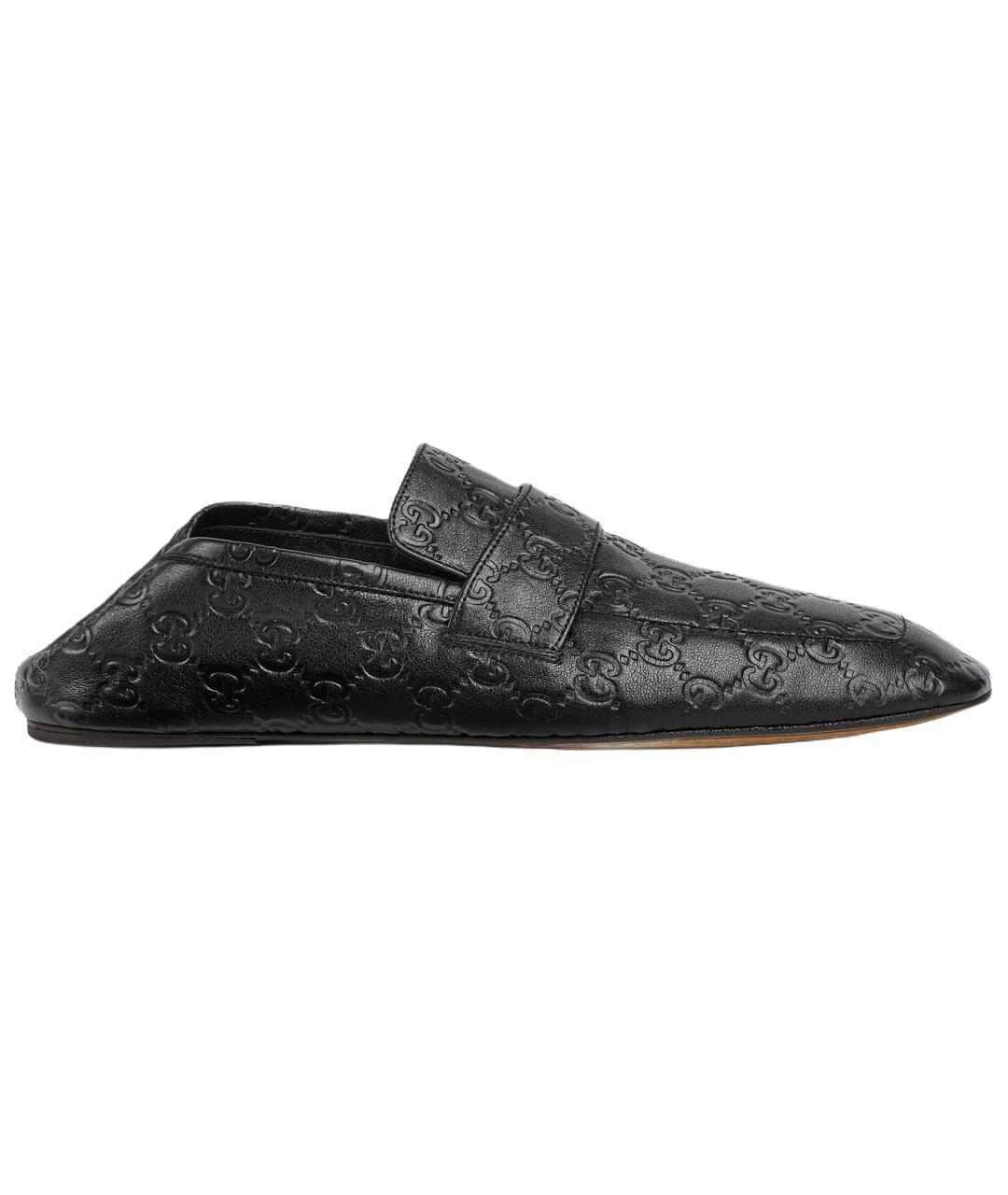 GUCCI Черные кожаные туфли, фото 1