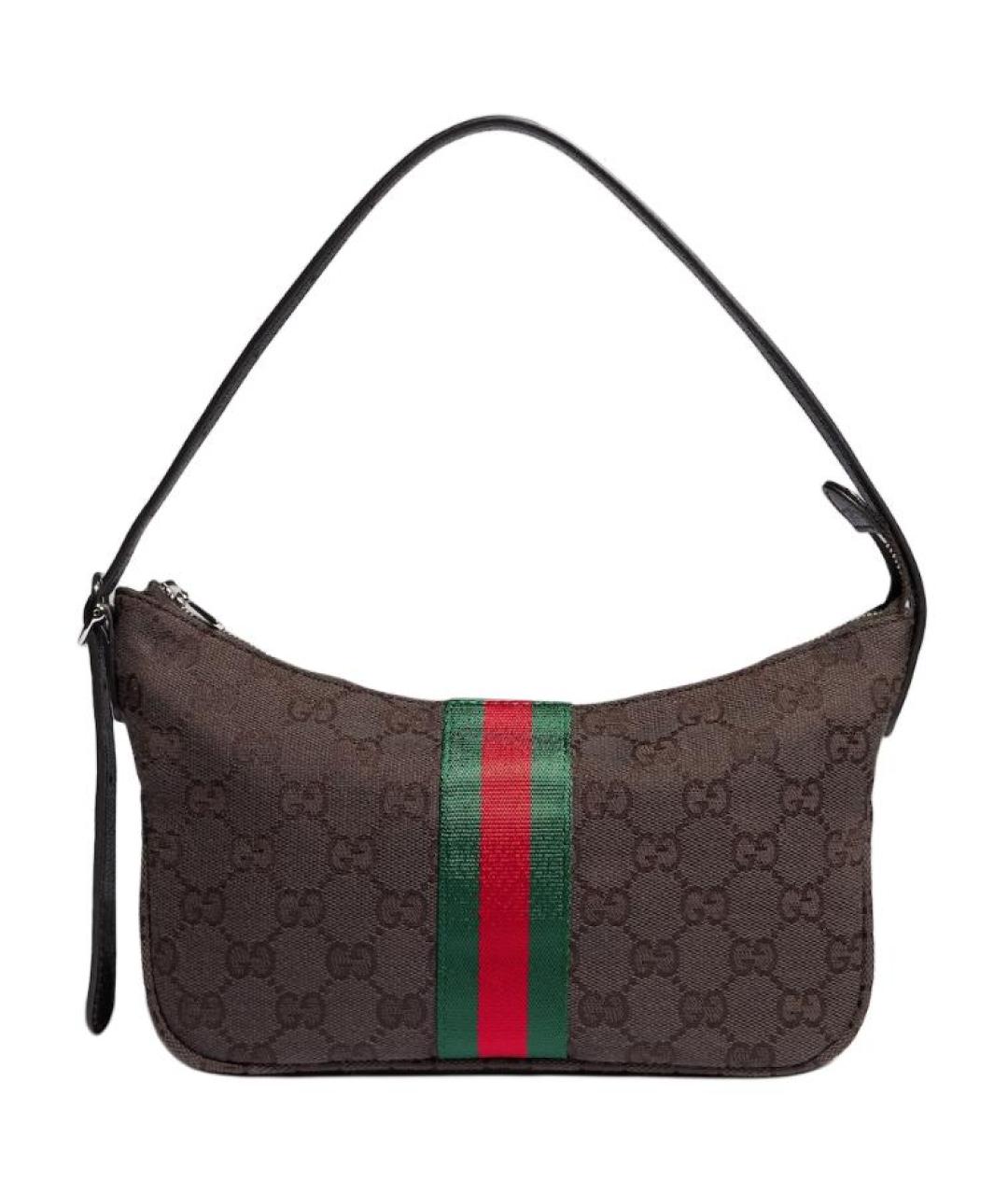 GUCCI Коричневая канва сумка через плечо, фото 1