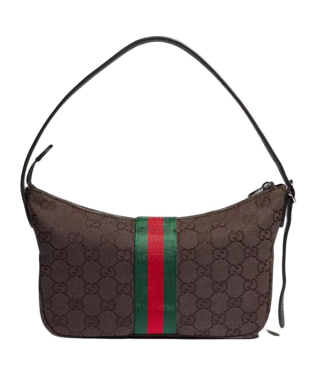 GUCCI Коричневая канва сумка через плечо, фото 5