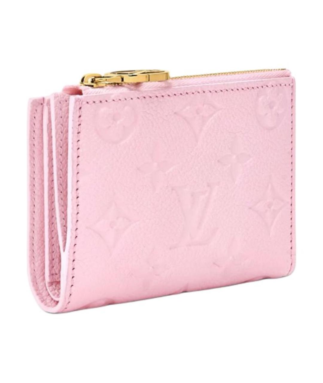 LOUIS VUITTON Розовый кожаный кошелек, фото 2