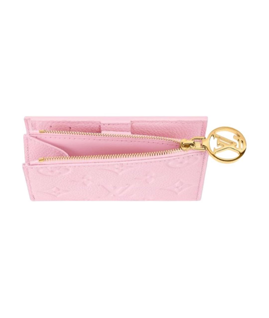 LOUIS VUITTON Розовый кожаный кошелек, фото 4