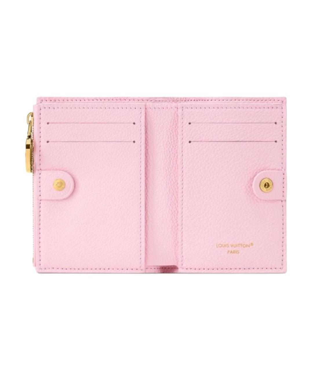 LOUIS VUITTON Розовый кожаный кошелек, фото 5