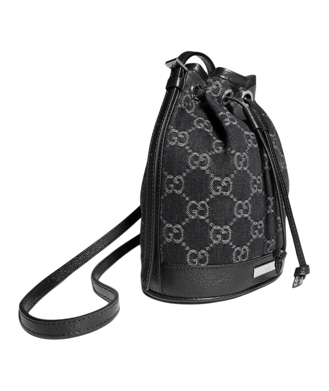 GUCCI Черная сумка через плечо из канвы, фото 2