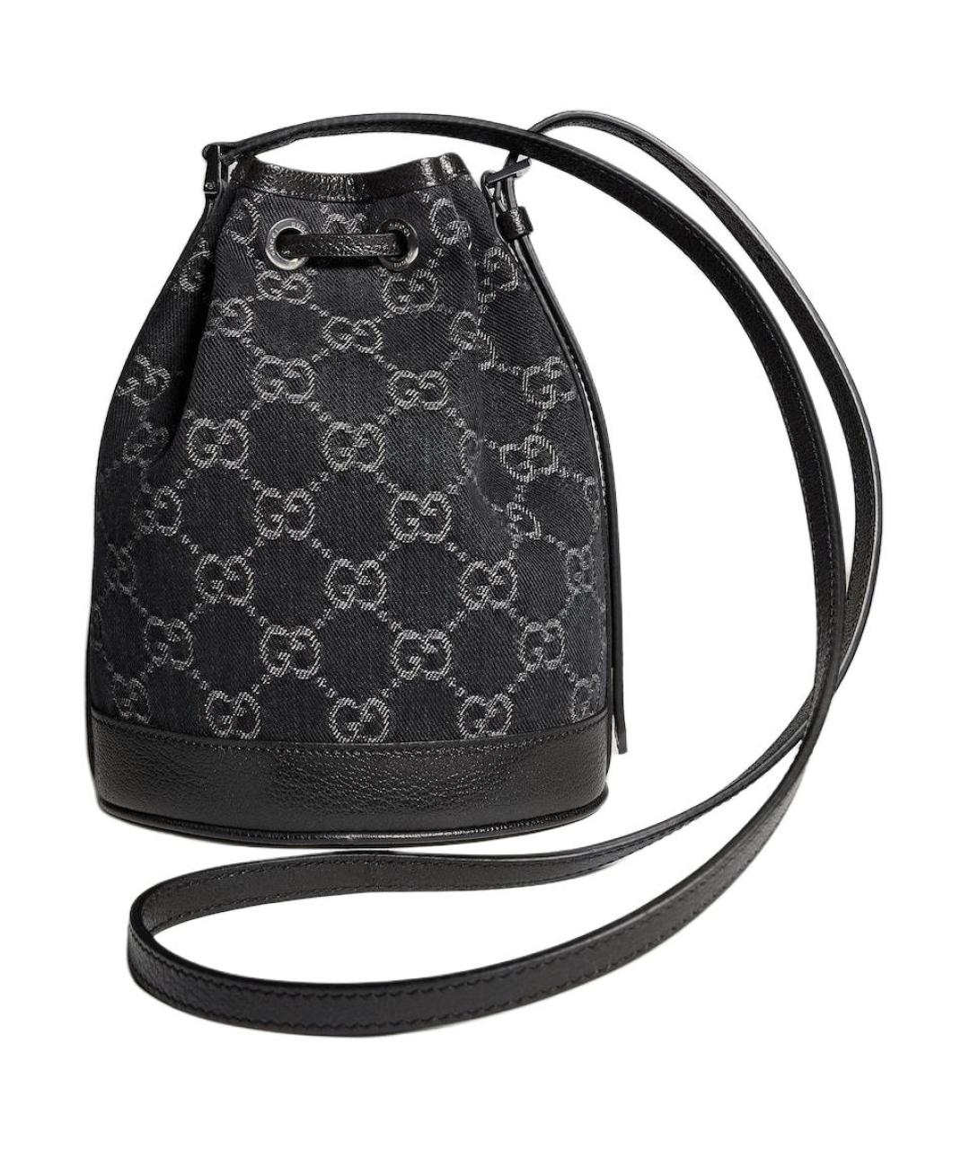 GUCCI Черная сумка через плечо из канвы, фото 4