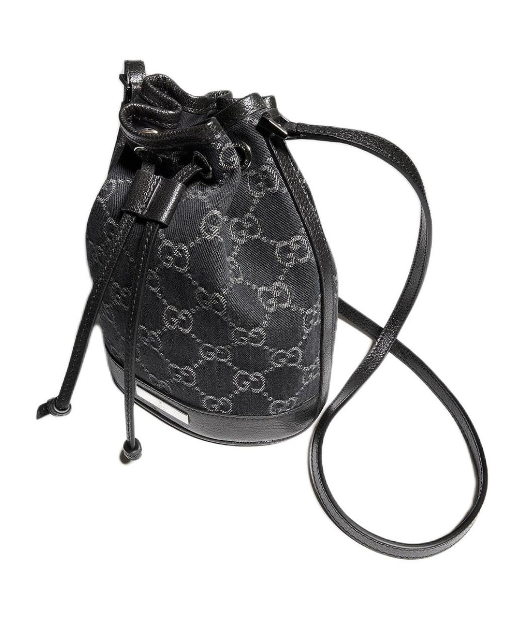 GUCCI Черная сумка через плечо из канвы, фото 3