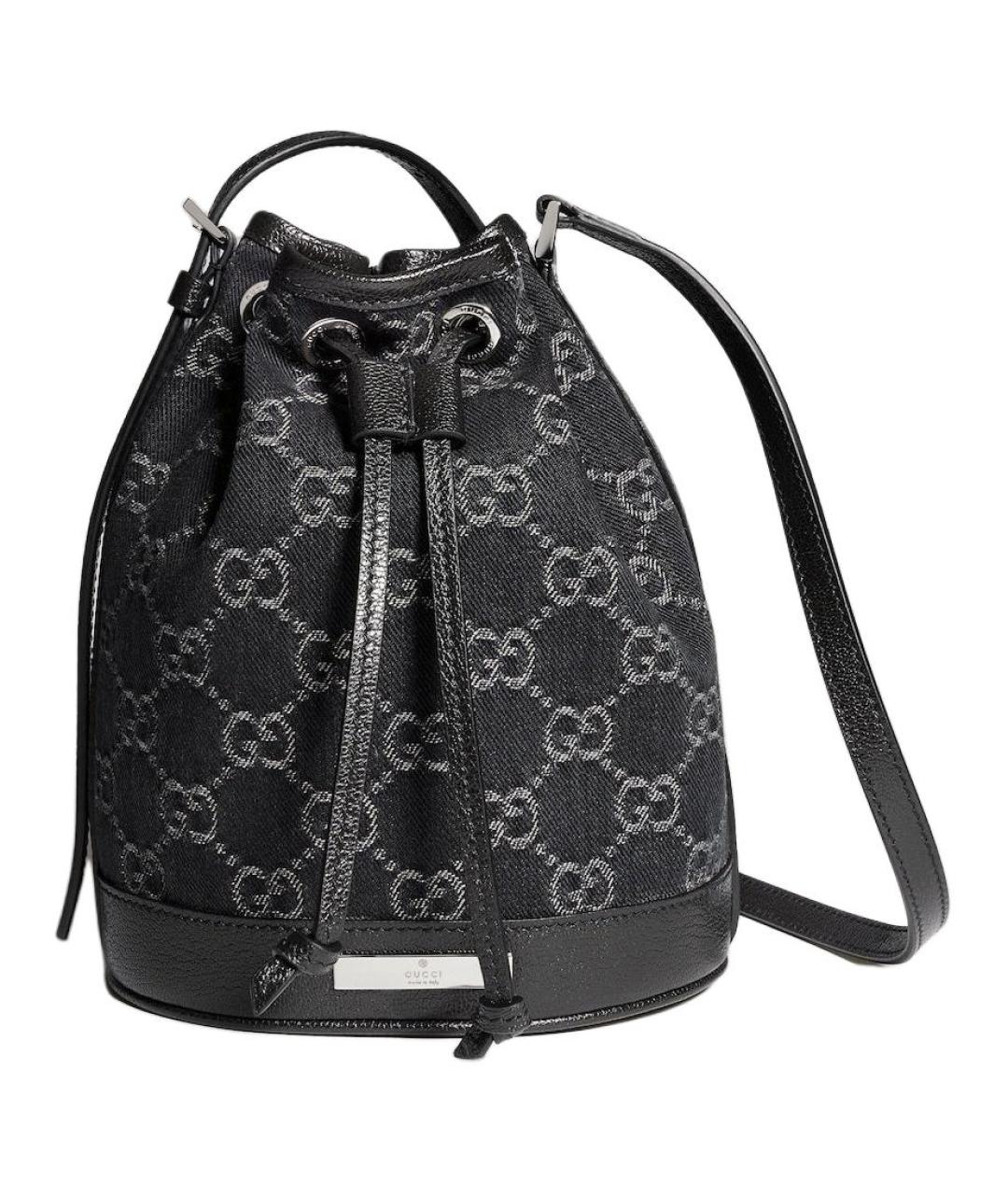 GUCCI Черная сумка через плечо из канвы, фото 1