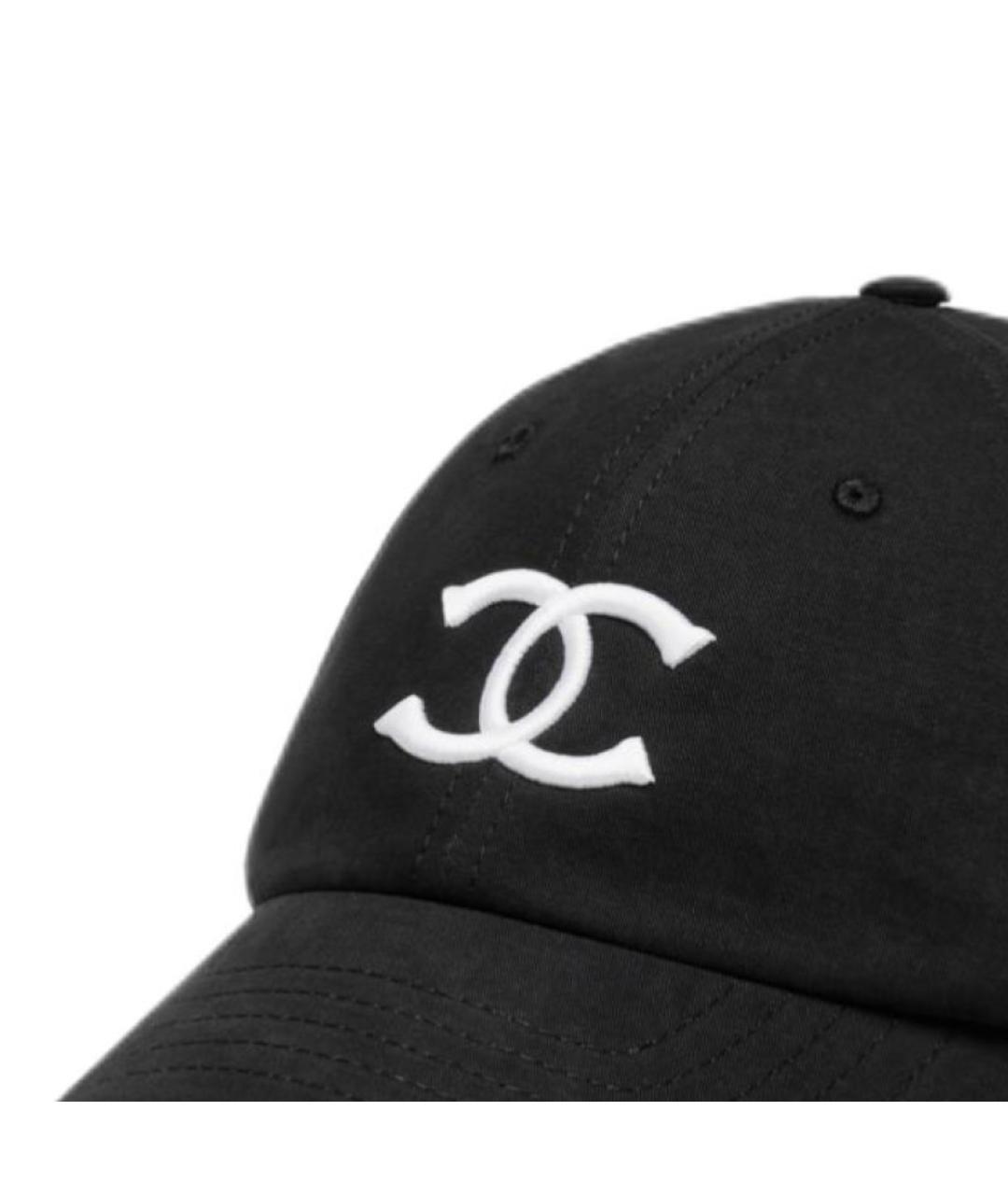 CHANEL Черная хлопковая кепка, фото 2