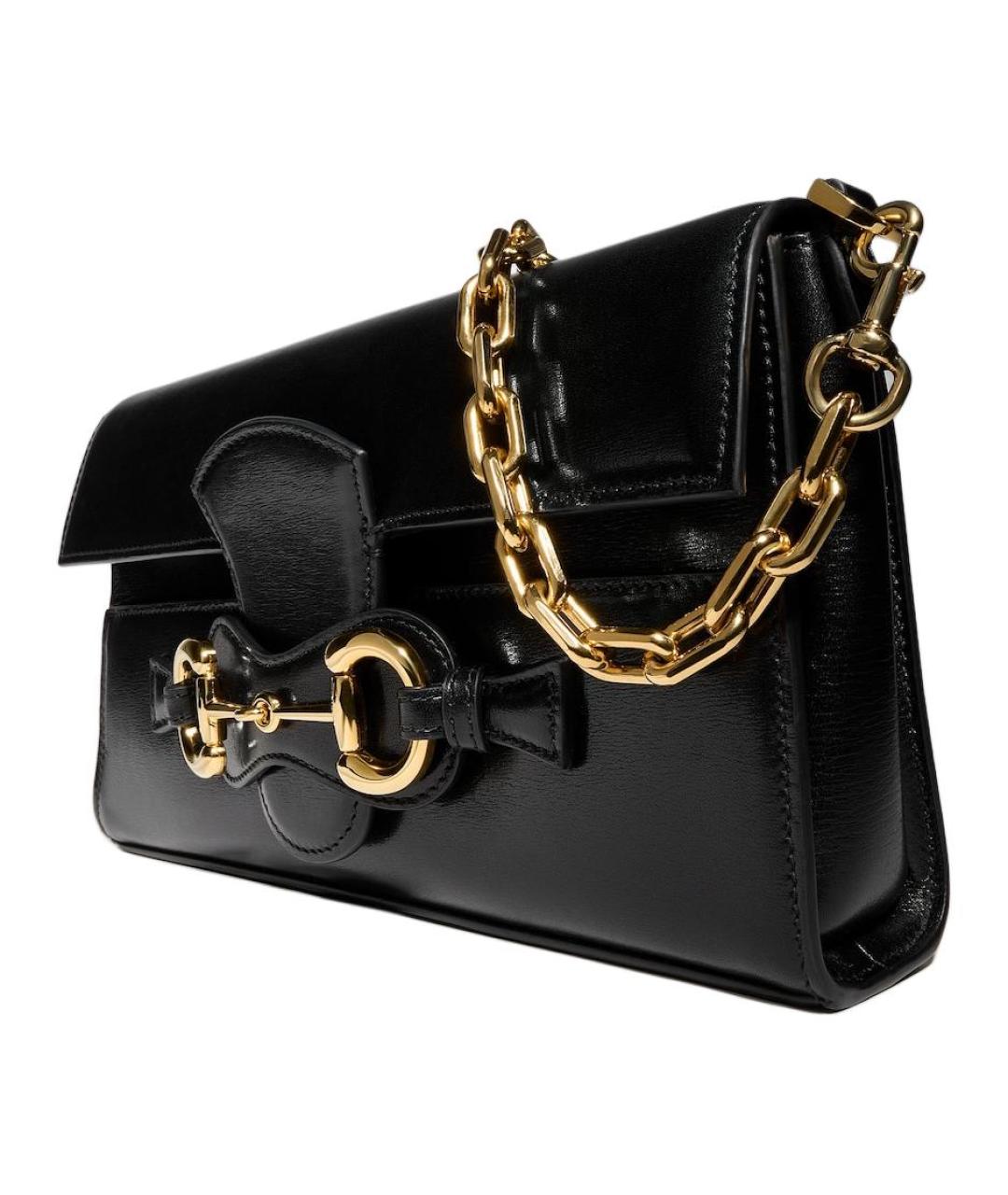 GUCCI Черная кожаная сумка через плечо, фото 3
