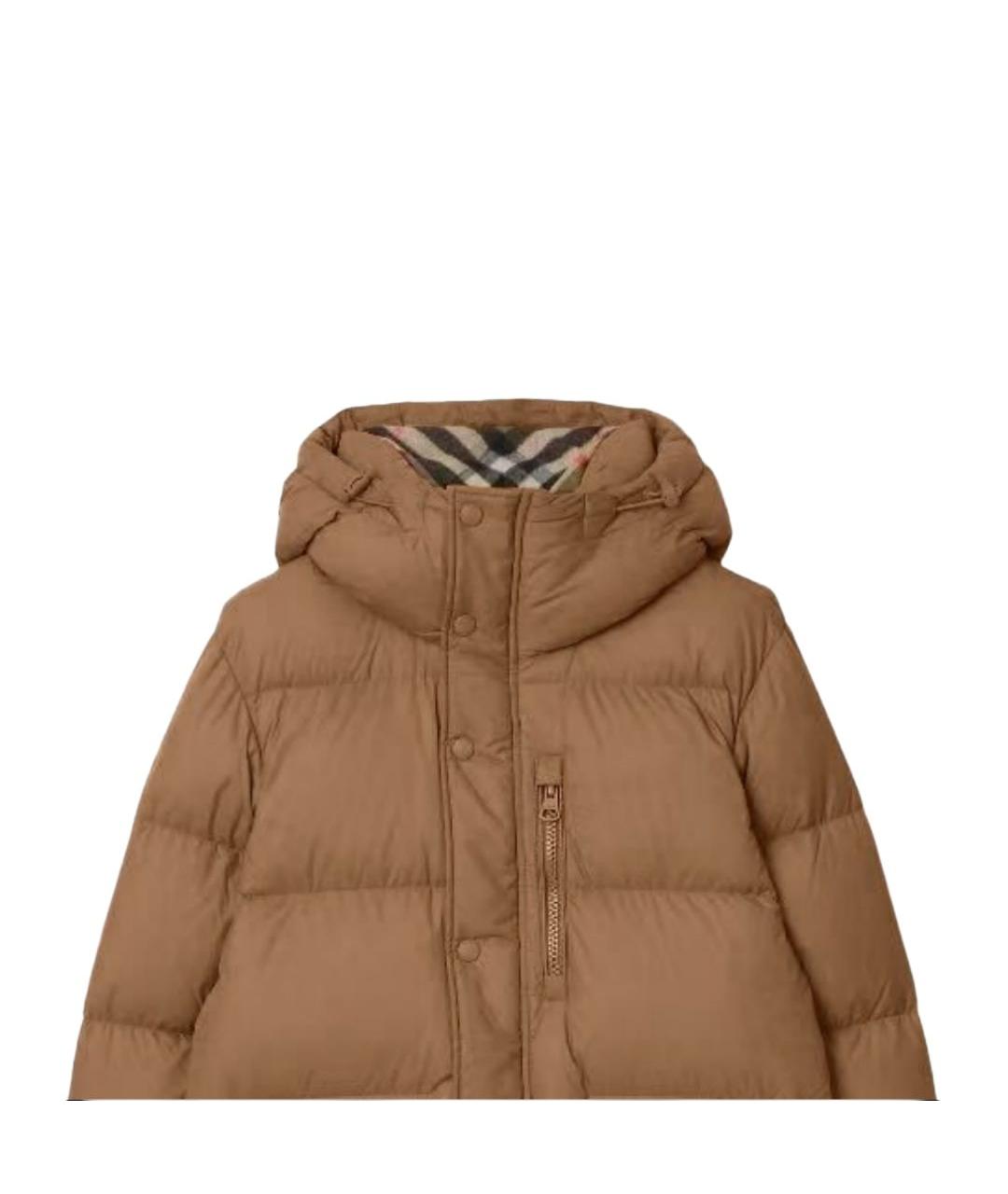 BURBERRY Коричневый пуховик, фото 3