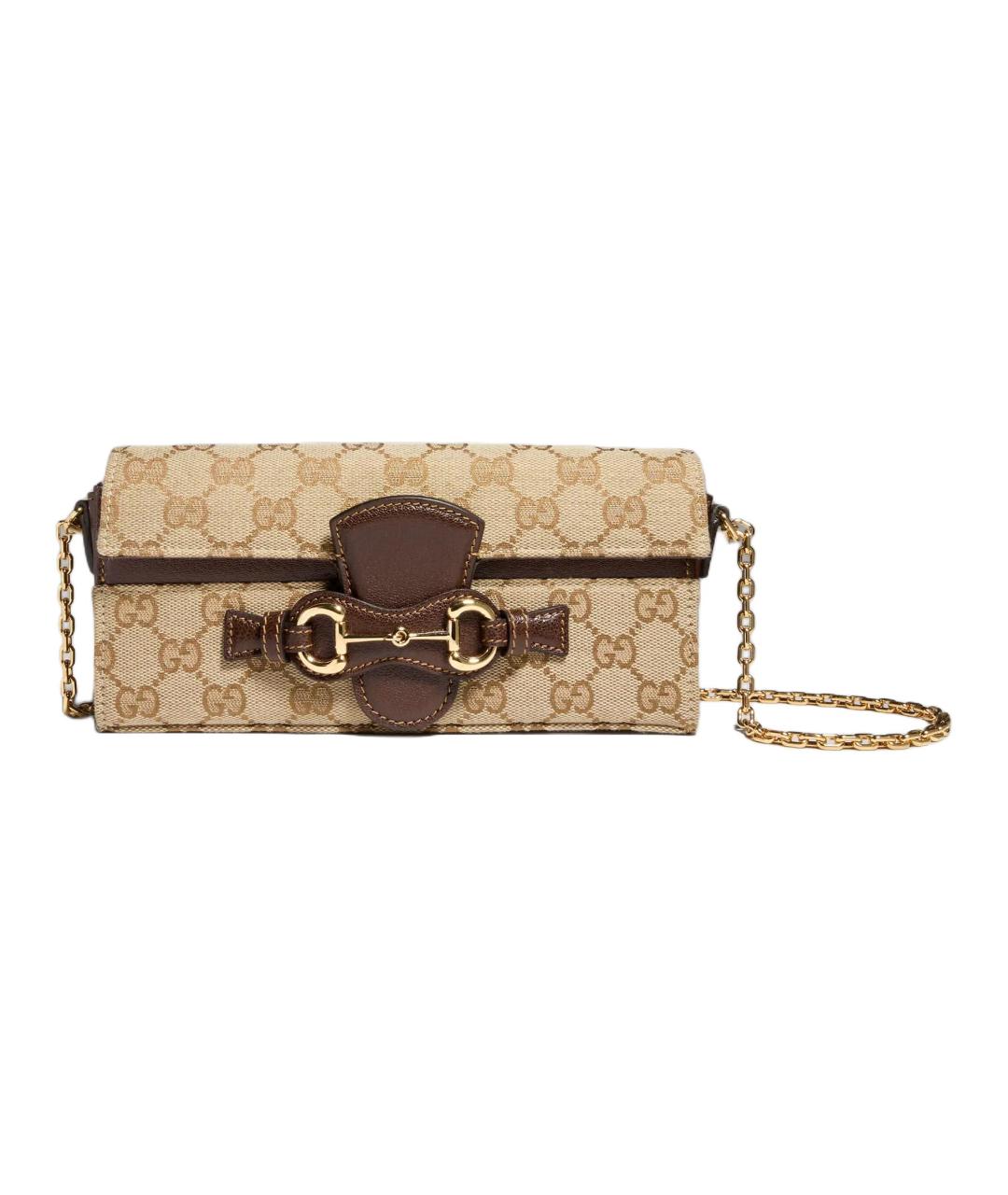 GUCCI Бежевая сумка через плечо из канвы, фото 2