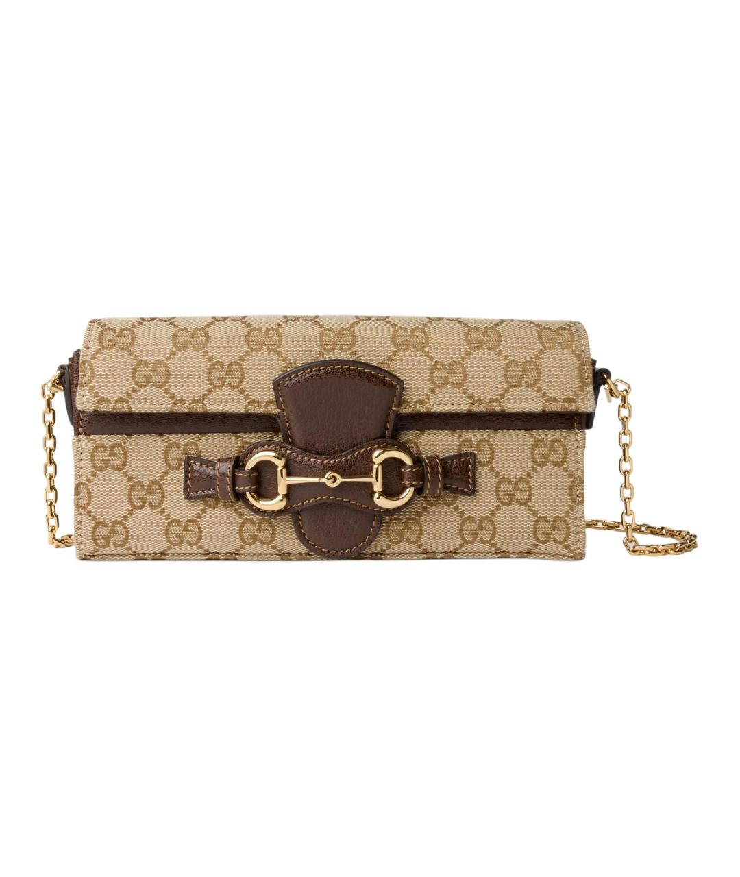 GUCCI Бежевая сумка через плечо из канвы, фото 1
