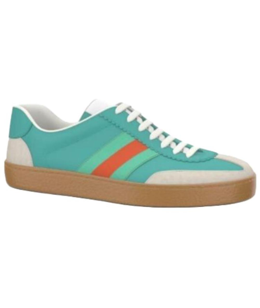 GUCCI Бежевые кожаные низкие кроссовки / кеды, фото 1