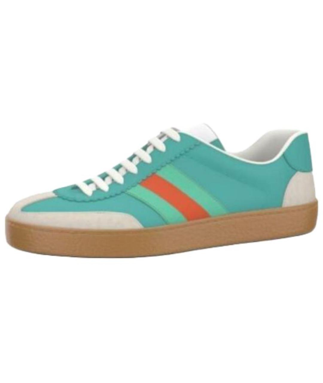 GUCCI Бежевые кожаные низкие кроссовки / кеды, фото 2
