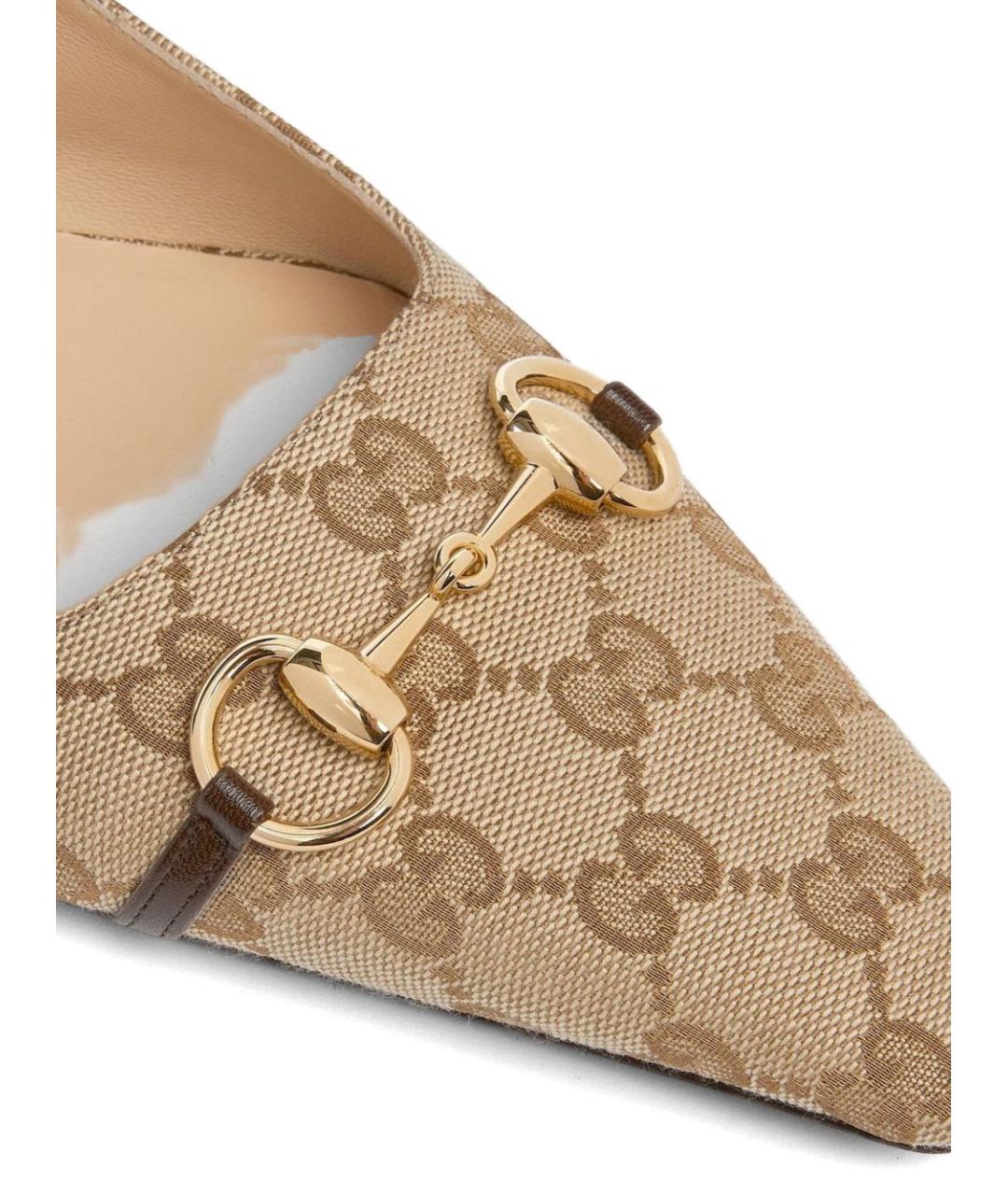 GUCCI Бежевые синтетические балетки, фото 2