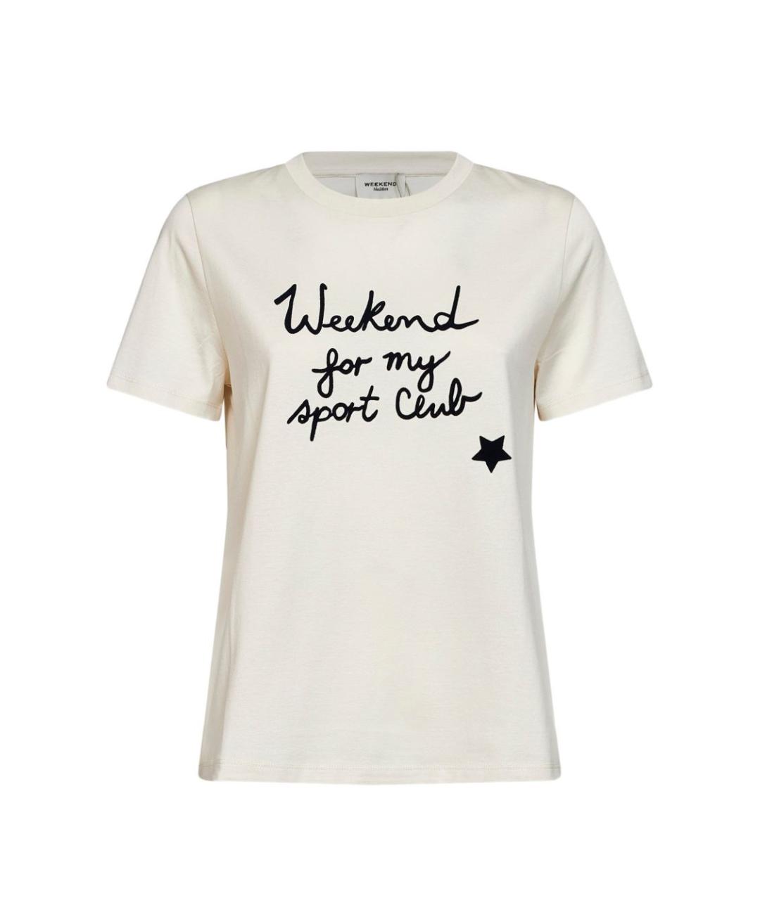 WEEKEND MAX MARA Бежевая хлопковая футболка, фото 1