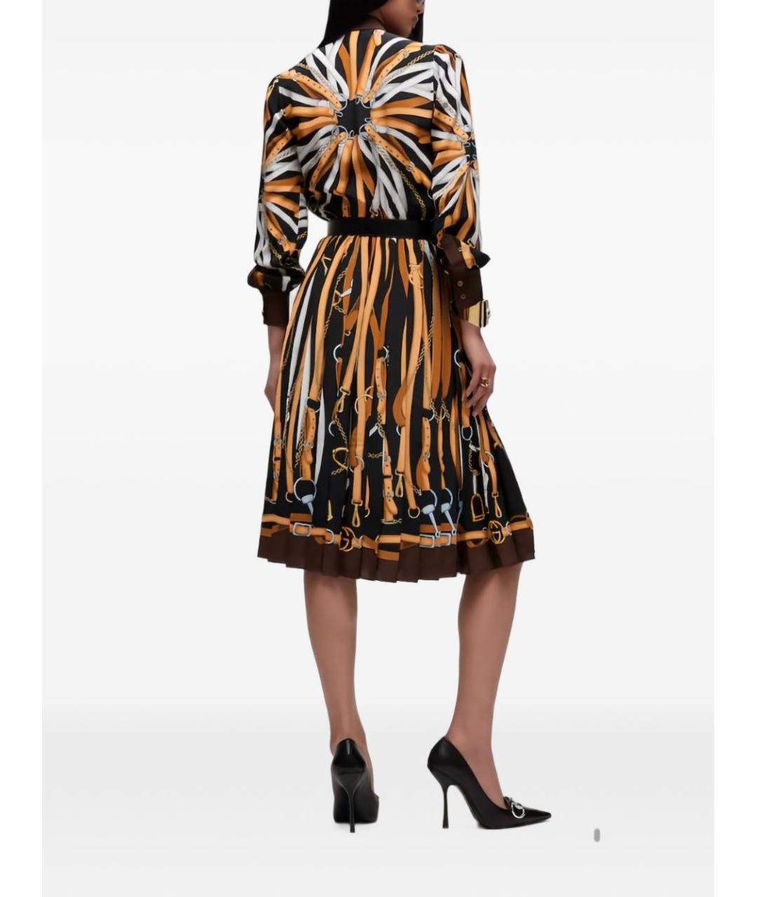 GUCCI Мульти шелковое платье, фото 2