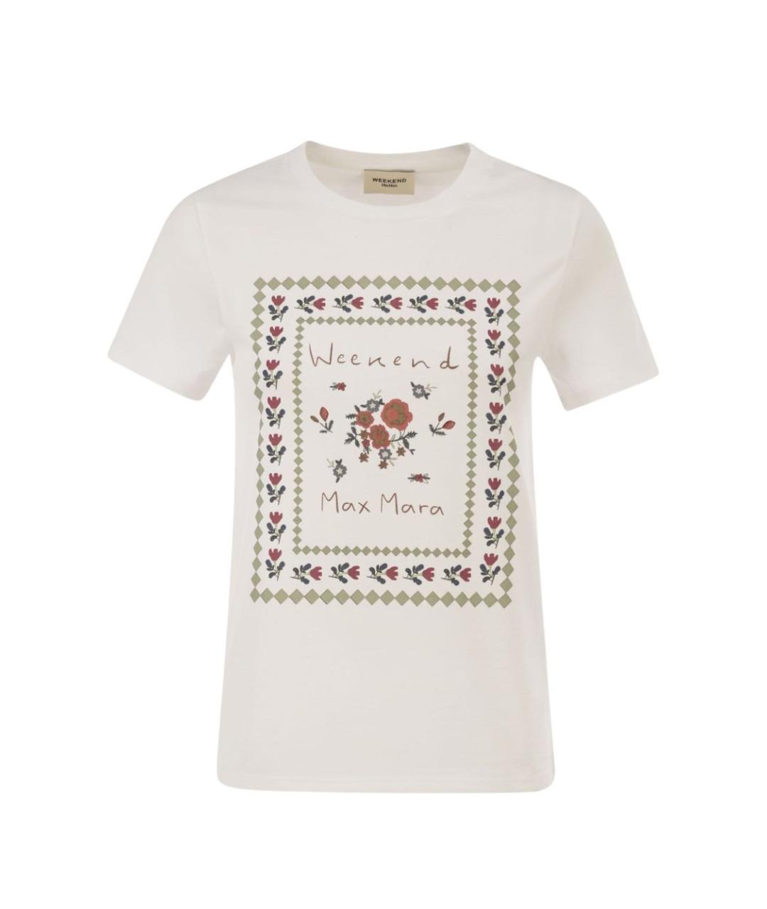 WEEKEND MAX MARA Белая хлопковая футболка, фото 1