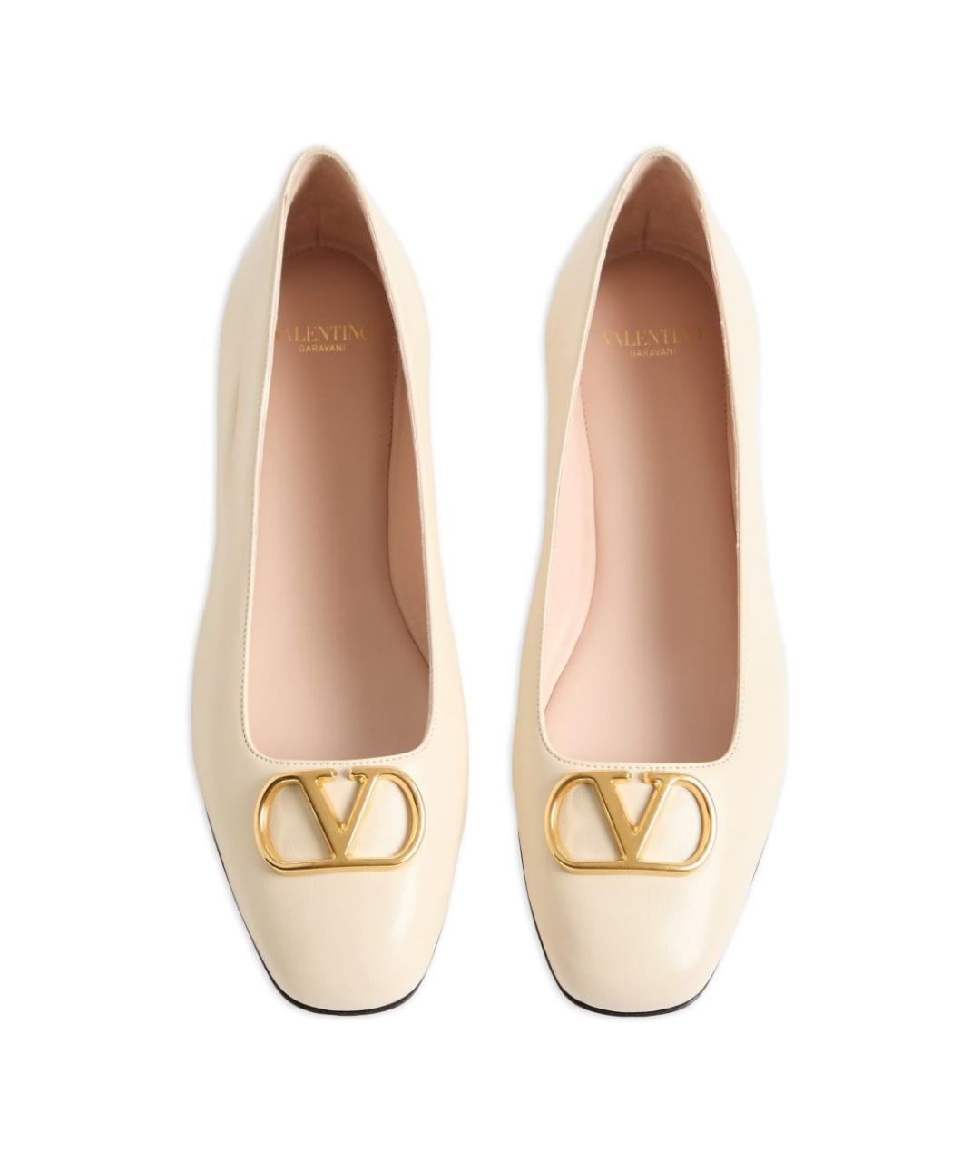 VALENTINO Белые кожаные балетки, фото 4