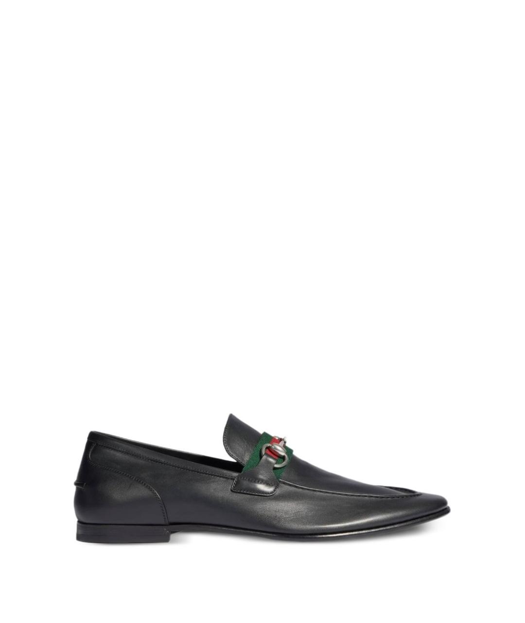 GUCCI Черные кожаные лоферы, фото 1